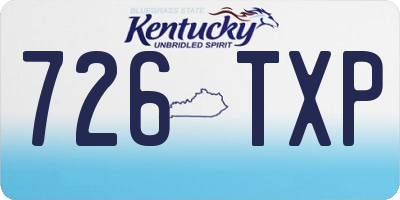 KY license plate 726TXP