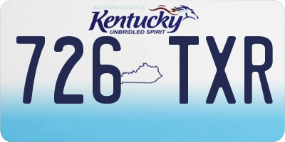 KY license plate 726TXR