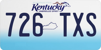 KY license plate 726TXS