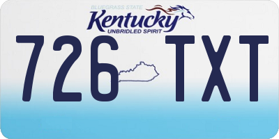 KY license plate 726TXT