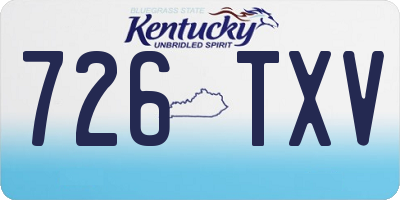 KY license plate 726TXV