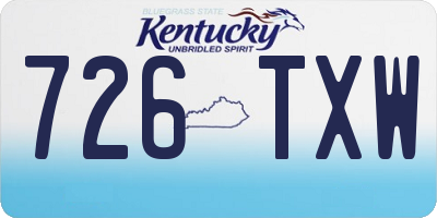 KY license plate 726TXW