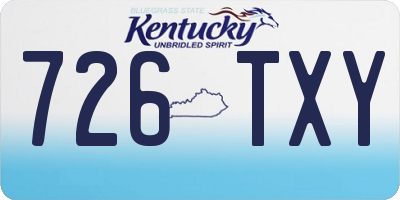 KY license plate 726TXY