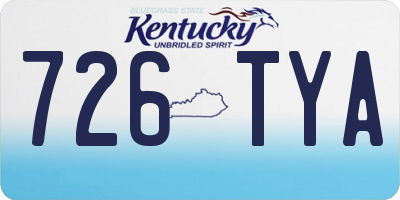 KY license plate 726TYA