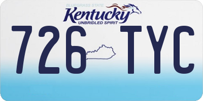 KY license plate 726TYC