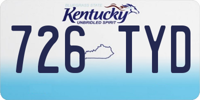 KY license plate 726TYD