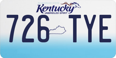 KY license plate 726TYE