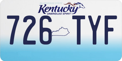KY license plate 726TYF