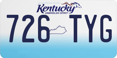 KY license plate 726TYG