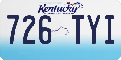 KY license plate 726TYI