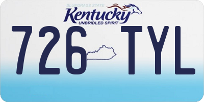 KY license plate 726TYL