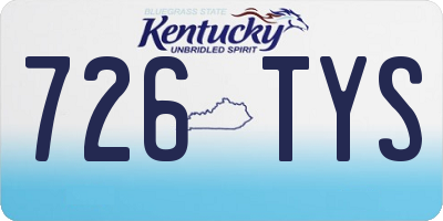 KY license plate 726TYS