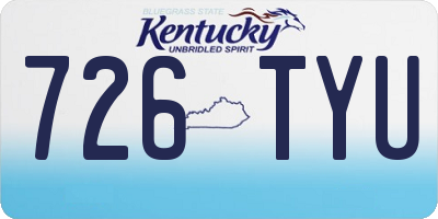 KY license plate 726TYU