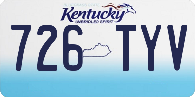 KY license plate 726TYV