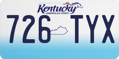 KY license plate 726TYX
