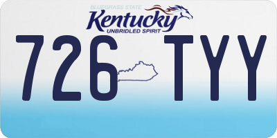 KY license plate 726TYY