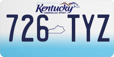 KY license plate 726TYZ