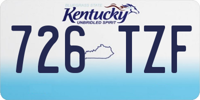 KY license plate 726TZF