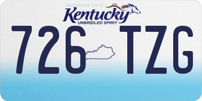 KY license plate 726TZG