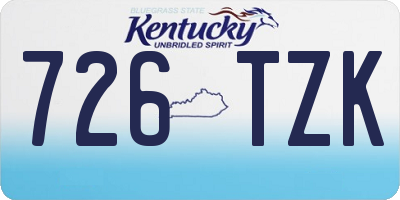 KY license plate 726TZK