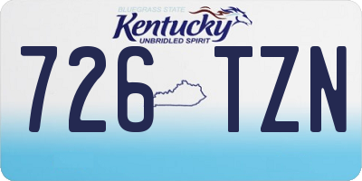 KY license plate 726TZN