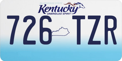 KY license plate 726TZR