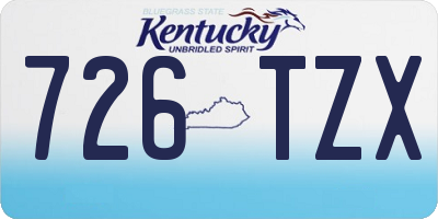 KY license plate 726TZX