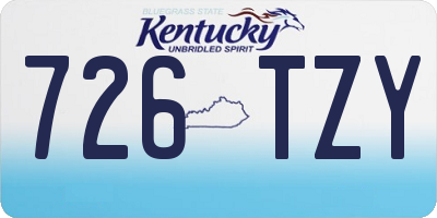KY license plate 726TZY