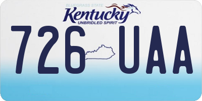 KY license plate 726UAA