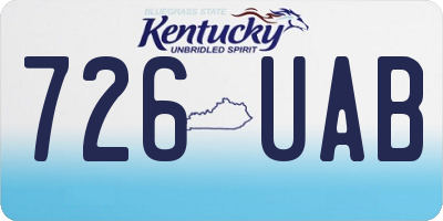 KY license plate 726UAB