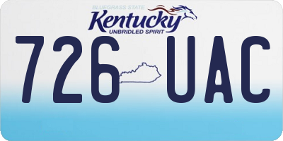 KY license plate 726UAC