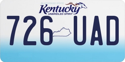 KY license plate 726UAD