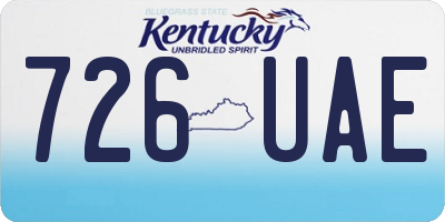 KY license plate 726UAE