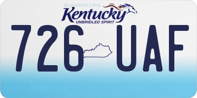 KY license plate 726UAF