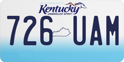KY license plate 726UAM