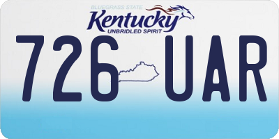 KY license plate 726UAR