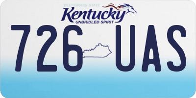 KY license plate 726UAS