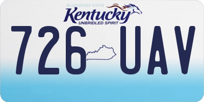 KY license plate 726UAV