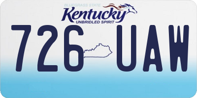 KY license plate 726UAW