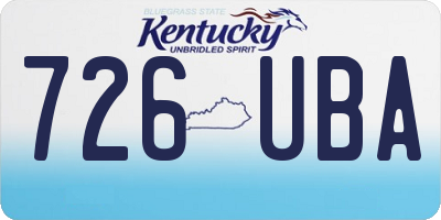 KY license plate 726UBA