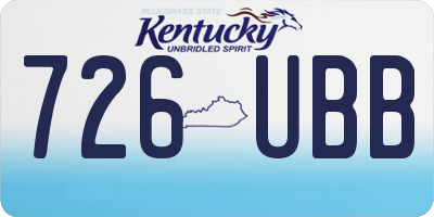 KY license plate 726UBB