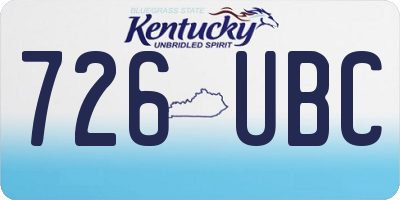 KY license plate 726UBC