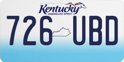 KY license plate 726UBD