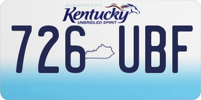 KY license plate 726UBF