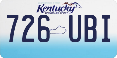 KY license plate 726UBI