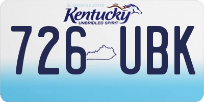 KY license plate 726UBK