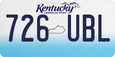 KY license plate 726UBL