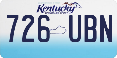 KY license plate 726UBN