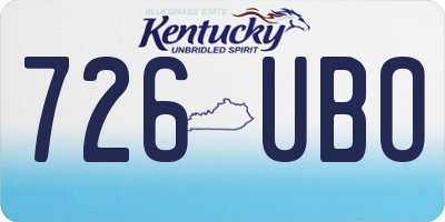 KY license plate 726UBO