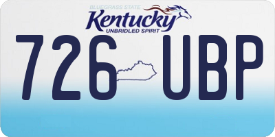 KY license plate 726UBP